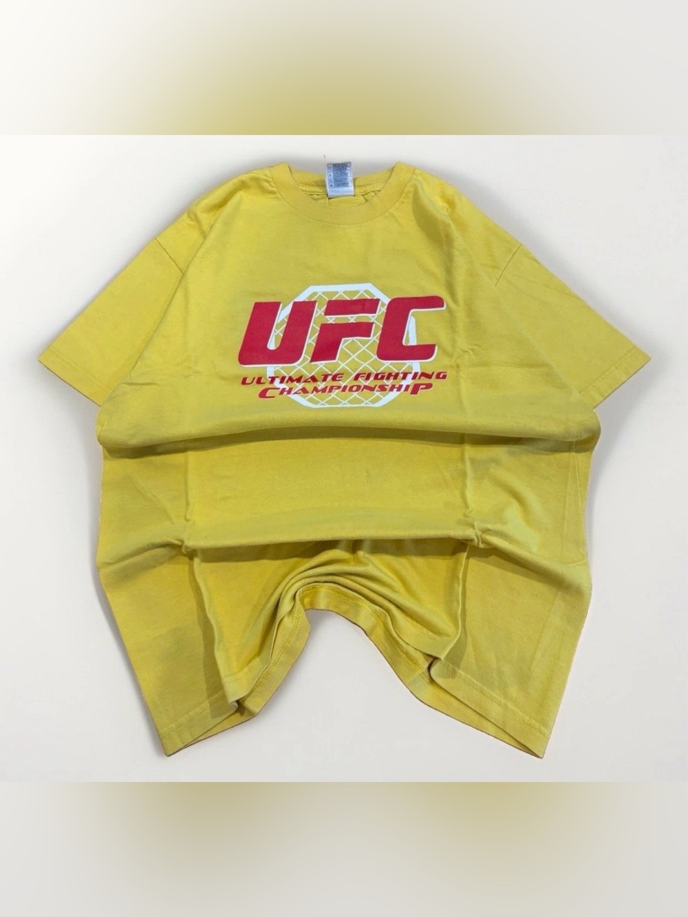 Vintage UFC T-Shirt Yellow Size Large MMA Fighter As Real As It Gets Rare Tee